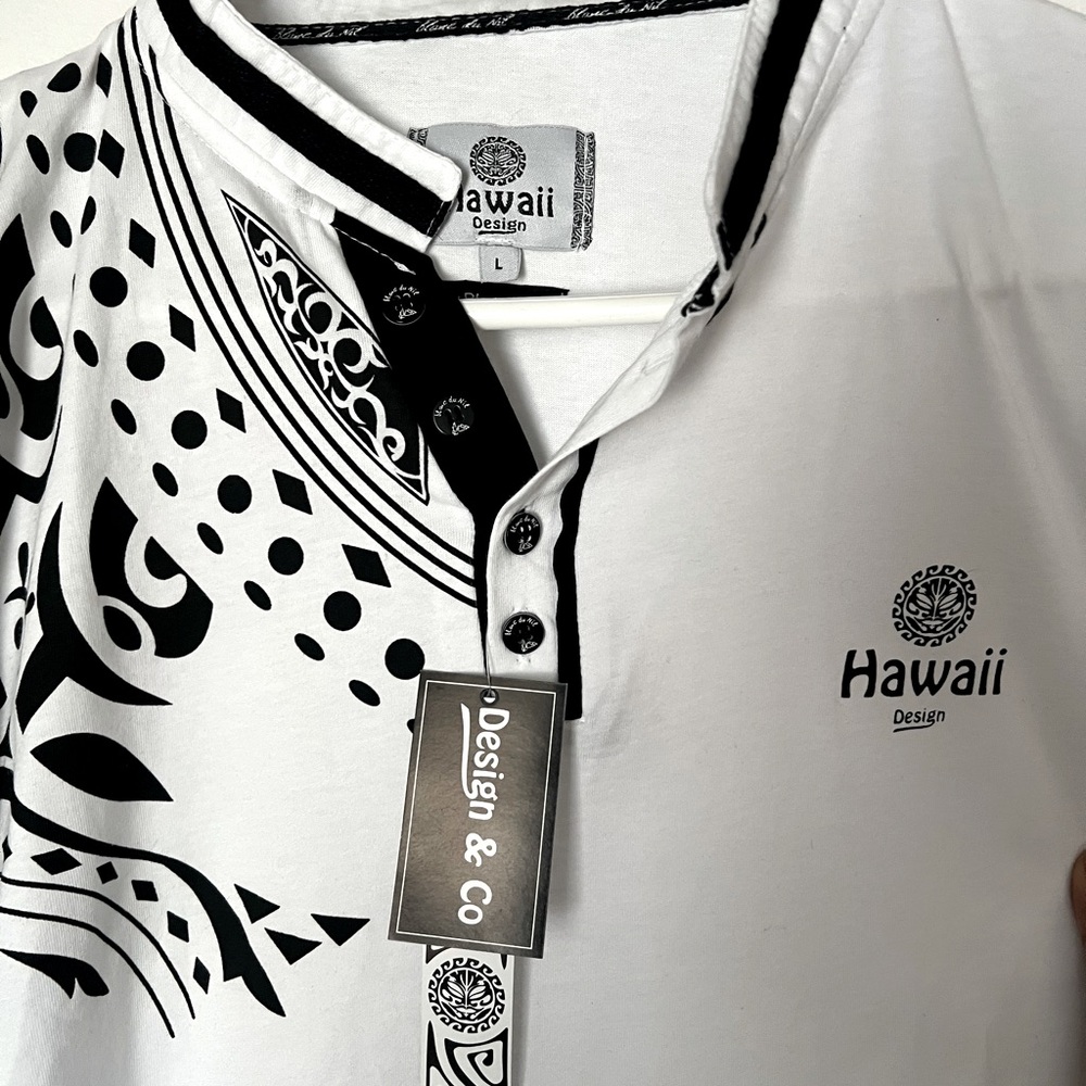 Hawaii Design Henley Design Tee - Large - Picture 2 of 8